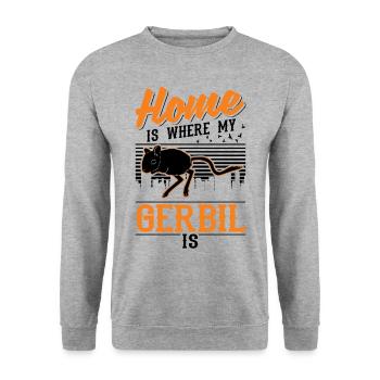 Home is where my Gerbil is Gerbil Gerbil - Unisex Sweatshirt - salt & pepper - Front - Alina (178cm) & Michal (187cm)