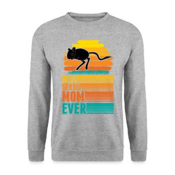 Best Gerbil Mom Ever Rennmaus Mama - Unisex Sweatshirt - salt & pepper - Front - Alina (178cm) & Michal (187cm)