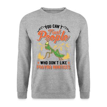 Praying mantis Gift Mantis Mantis - Unisex Sweatshirt - salt & pepper - Front - Alina (178cm) & Michal (187cm)