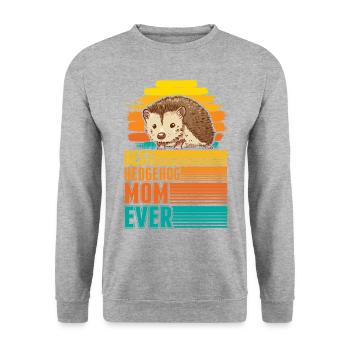 Best Hedgehog Mom Ever Igel Mama Stacheligel - Unisex Sweatshirt - salt & pepper - Front - Alina (178cm) & Michal (187cm)