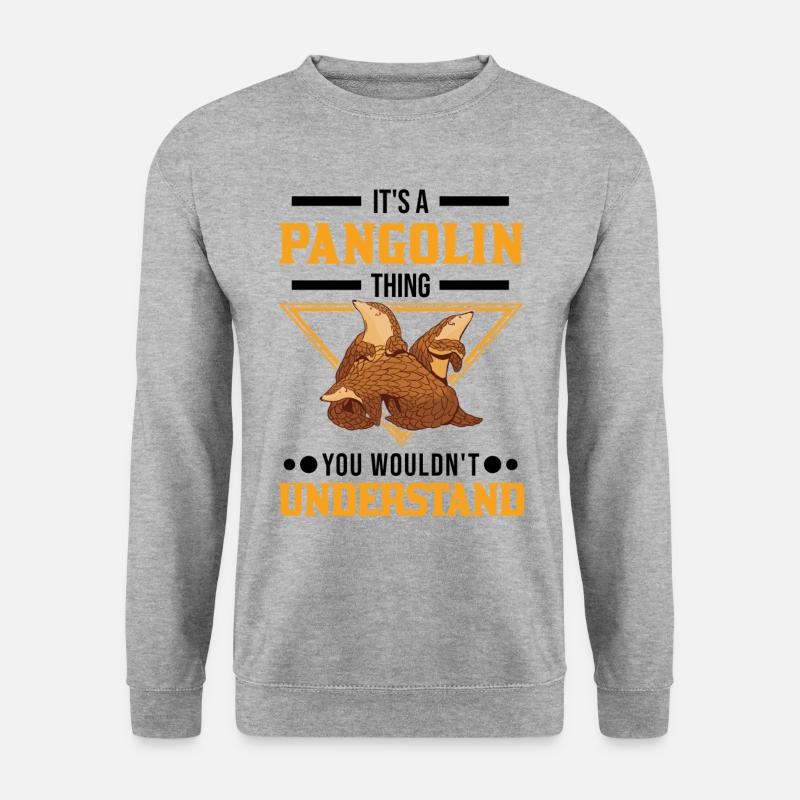 Pangolin Ding Schuppentier - Unisex Pullover - Weißgrau meliert