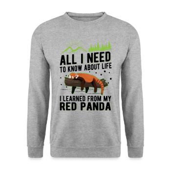 Red Panda Gift Cat Bear Red Panda - Unisex Sweatshirt - salt & pepper - Front - Alina (178cm) & Michal (187cm)