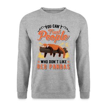 Red Panda Gift Cat Bear - Unisex Sweatshirt - salt & pepper - Front - Alina (178cm) & Michal (187cm)