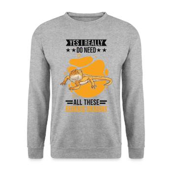 Bearded Dragon Gift Bearded Dragon - Unisex Sweatshirt - salt & pepper - Front - Alina (178cm) & Michal (187cm)