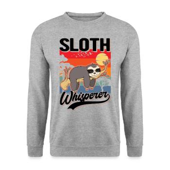 Faultier Flüsterer Sloth Whisperer - Unisex Sweatshirt - salt & pepper - Front - Alina (178cm) & Michal (187cm)