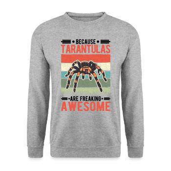Because Tarantulas are freaking awesome Tarantel - Unisex Pullover - Weißgrau meliert - Vorne - Alina (178cm) & Michal (187cm)