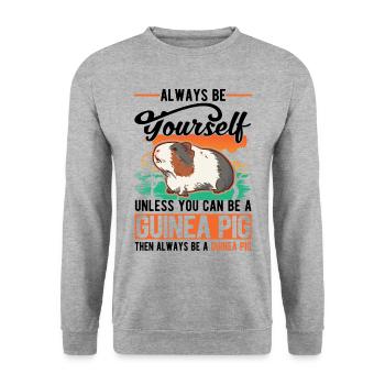 Cochon d’Inde Cadeau Cochon d’Inde - Sweat-shirt Unisexe - gris chiné - Devant - Alina (178cm) & Michal (187cm)