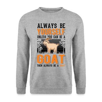Goats Gift Goat Host Goat - Unisex Sweatshirt - salt & pepper - Front - Alina (178cm) & Michal (187cm)