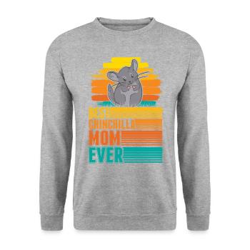 Best Chinchilla Mom Ever Chinchilla Mama - Unisex Pullover - Weißgrau meliert - Vorne - Alina (178cm) & Michal (187cm)