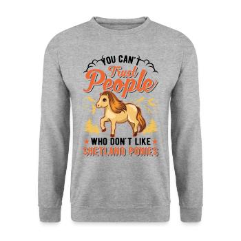 Shetland Pony Cadeau Shetty - Sweat-shirt Unisexe - gris chiné - Devant - Alina (178cm) & Michal (187cm)