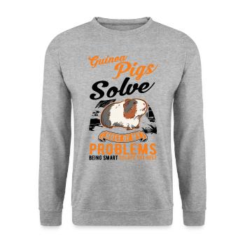 Guinea Pig Gift Guinea Pig - Unisex Sweatshirt - salt & pepper - Front - Alina (178cm) & Michal (187cm)