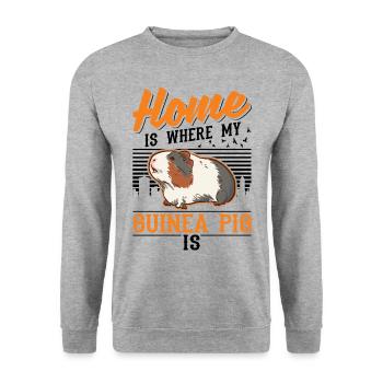 Guinea pigs at home Guinea Pig - Unisex Sweatshirt - salt & pepper - Front - Alina (178cm) & Michal (187cm)