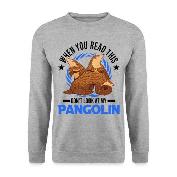 Pangolin Cadeau Pangolin - Sweat-shirt Unisexe - gris chiné - Devant - Alina (178cm) & Michal (187cm)