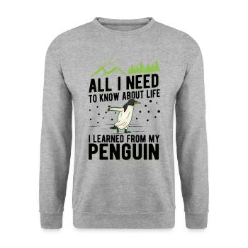 Pingouin Cadeau Pingouin - Sweat-shirt Unisexe - gris chiné - Devant - Alina (178cm) & Michal (187cm)