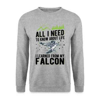Falcon Gift Falcon Breeding Falcon Breeder Falconer - Unisex Sweatshirt - salt & pepper - Front - Alina (178cm) & Michal (187cm)