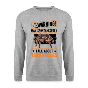 Warning Tarantula owner Tarantula - Unisex Sweatshirt - salt & pepper - Front - Alina (178cm) & Michal (187cm)