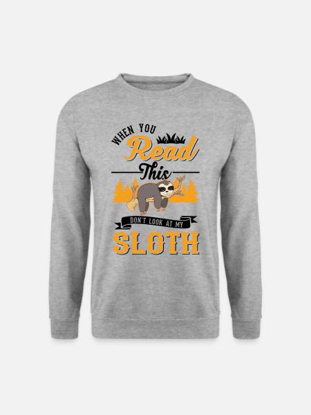 Faultier Geschenk Sloth - Unisex Pullover - Weißgrau meliert