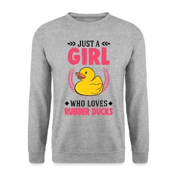Canard en caoutchouc Fille Canard couinant Canard de bain - Sweat-shirt Unisexe - gris chiné - Devant - Alina (178cm) & Michal (187cm)