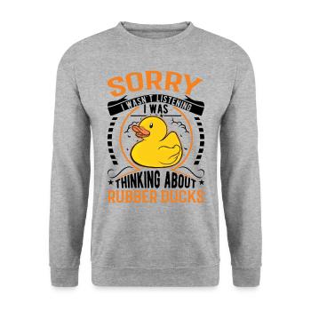 Rubber Duck Gift Squeaky Duck Bathing Duck - Sweat-shirt Unisexe - gris chiné - Devant - Alina (178cm) & Michal (187cm)