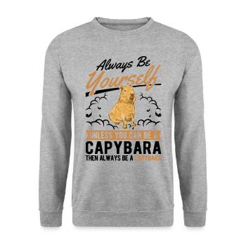 Soyez toujours vous-même Capybara Wasserschwein - Sweat-shirt Unisexe - gris chiné - Devant - Alina (178cm) & Michal (187cm)