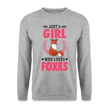 Fox Girl Gift - Unisex Sweatshirt - salt & pepper - Front - Alina (178cm) & Michal (187cm)