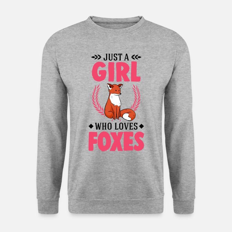 Fuchs Mädchen Geschenk - Unisex Pullover - Weißgrau meliert