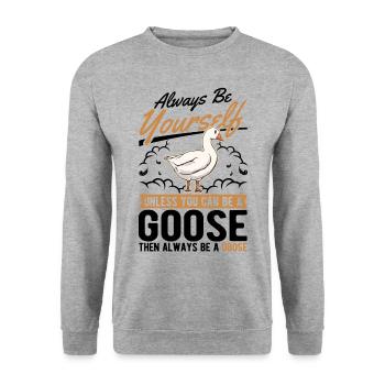Oies Cadeau Goose Lovers Goose Éleveurs d’oies - Sweat-shirt Unisexe - gris chiné - Devant - Alina (178cm) & Michal (187cm)