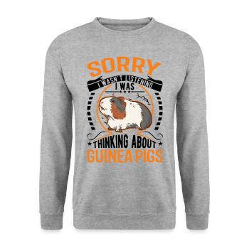 Guinea Pig Gift Guinea Pig - Unisex Sweatshirt - salt & pepper - Front - Alina (178cm) & Michal (187cm)