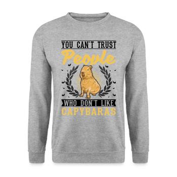 Capybara Gift Capibara - Unisex Sweatshirt - salt & pepper - Front - Alina (178cm) & Michal (187cm)
