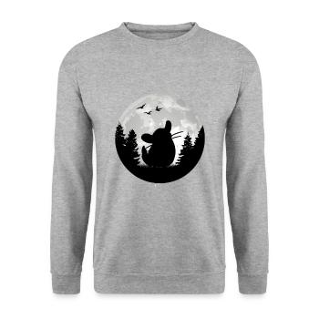 Chinchilla Moon Woolly Mouse - Unisex Sweatshirt - salt & pepper - Front - Alina (178cm) & Michal (187cm)