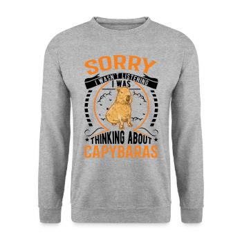 Capybara Gift Capibara - Unisex Sweatshirt - salt & pepper - Front - Alina (178cm) & Michal (187cm)