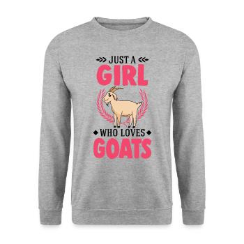 Goats Girls Goat Host Goat - Unisex Sweatshirt - salt & pepper - Front - Alina (178cm) & Michal (187cm)
