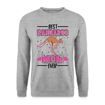 Meilleure maman kangourou de tous les temps Känguru Mama - Sweat-shirt Unisexe - gris chiné - Devant - Alina (178cm) & Michal (187cm)