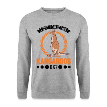 I just like kangaroos Ausralien - Unisex Sweatshirt - salt & pepper - Front - Alina (178cm) & Michal (187cm)