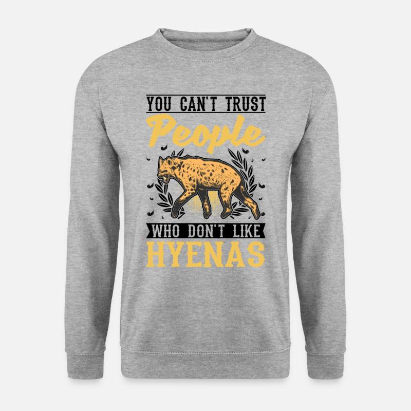 Hyäne Geschenk Erdwolf Hyena - Unisex Pullover - Weißgrau meliert