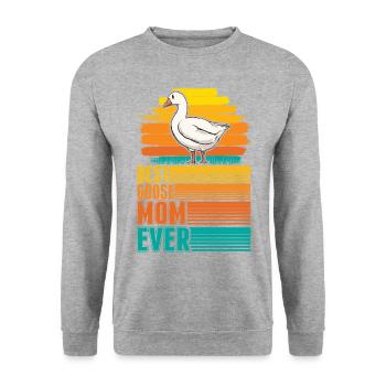 Best Goose Mom Ever Gänse Mama - Unisex Pullover - Weißgrau meliert - Vorne - Alina (178cm) & Michal (187cm)