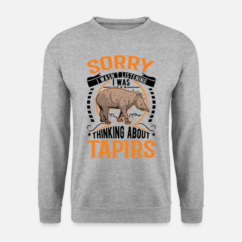 Tapir Geschenk Flachlandtapir Tapirdae Tapir - Unisex Pullover - Weißgrau meliert