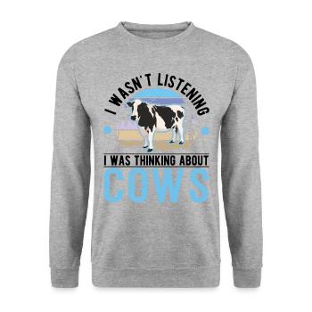 Cow Cattle breeder Farmer Cows - Unisex Sweatshirt - salt & pepper - Front - Alina (178cm) & Michal (187cm)