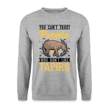 Tapir Lowland Tapir Tapirdae Tapir - Unisex Sweatshirt - salt & pepper - Front - Alina (178cm) & Michal (187cm)