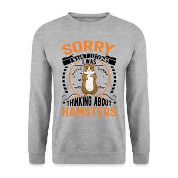 Hamster Hamster Wheel Golden Hamster Hamster - Unisex Sweatshirt - salt & pepper - Front - Alina (178cm) & Michal (187cm)