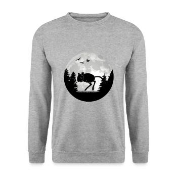 Gerbil Moon Racing Rat Gerbil - Unisex Sweatshirt - salt & pepper - Front - Alina (178cm) & Michal (187cm)