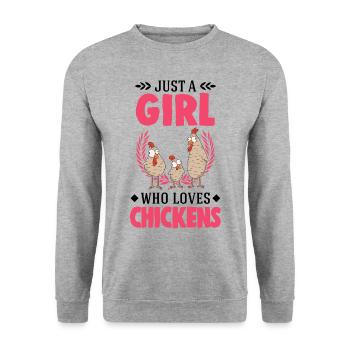 Chicken Girl Farmer Chicken Farmer - Unisex Sweatshirt - salt & pepper - Front - Alina (178cm) & Michal (187cm)