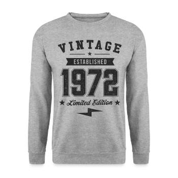 Millésime 1972 - Sweat-shirt Unisexe - gris chiné - Devant - Alina (178cm) & Michal (187cm)