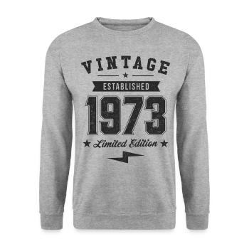 Vintage 1973 - Unisex Sweatshirt - salt & pepper - Front - Alina (178cm) & Michal (187cm)