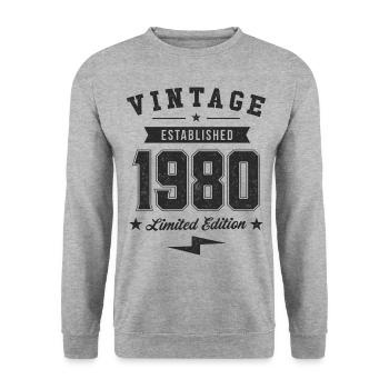 Vintage 1980 - Unisex Sweatshirt - salt & pepper - Front - Alina (178cm) & Michal (187cm)