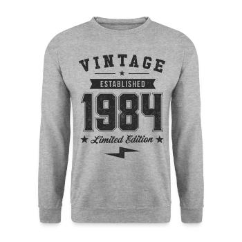 Vintage 1984 - Unisex Sweatshirt - salt & pepper - Front - Alina (178cm) & Michal (187cm)