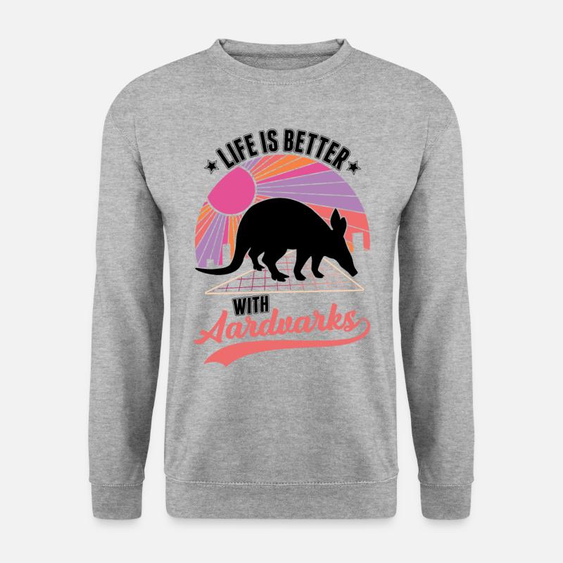 Life is better with aardvark - Unisex Sweatshirt - salt & pepper