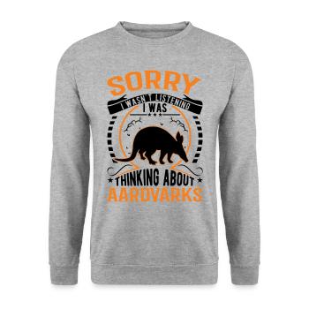 Aardvark Cadeau Aardvark - Sweat-shirt Unisexe - gris chiné - Devant - Alina (178cm) & Michal (187cm)