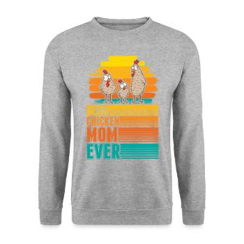 Meilleure maman poulet de tous les temps Hühner Mama - Sweat-shirt Unisexe - gris chiné - Devant - Alina (178cm) & Michal (187cm)