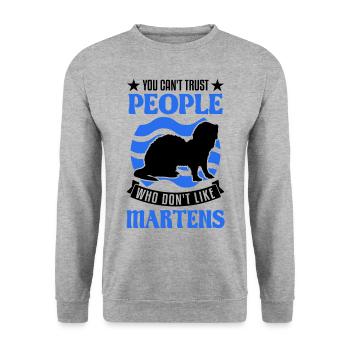 Martre Cadeau Vison Blaireau Martre - Sweat-shirt Unisexe - gris chiné - Devant - Alina (178cm) & Michal (187cm)